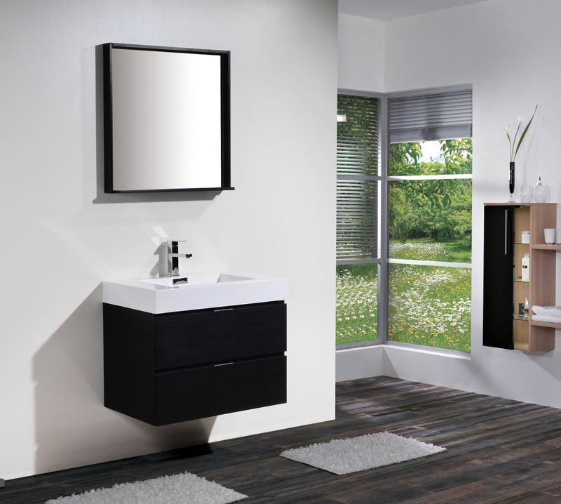 KubeBath Bliss 30" Wall Mount Modern Bathroom Vanity