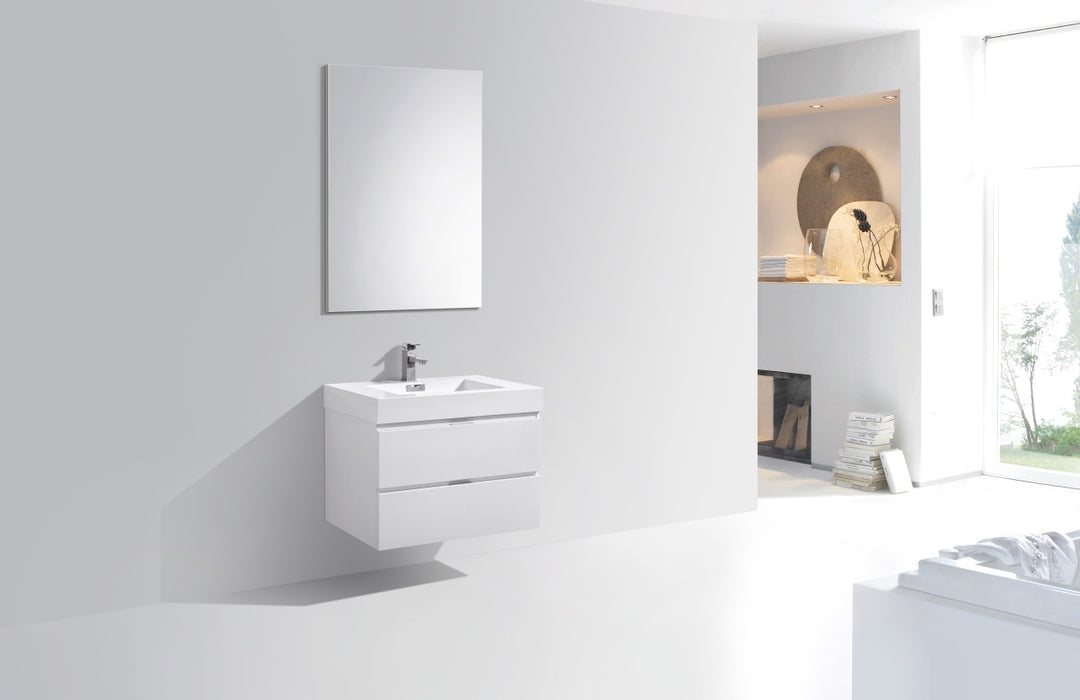 KubeBath Bliss 30" Wall Mount Modern Bathroom Vanity