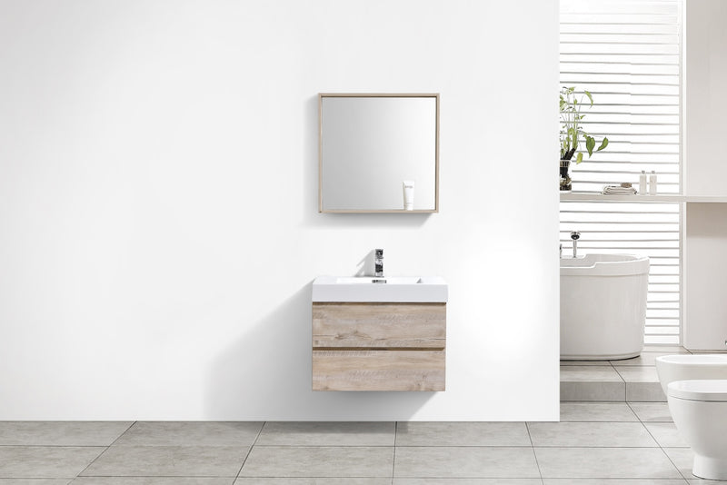 KubeBath Bliss 30" Wall Mount Modern Bathroom Vanity