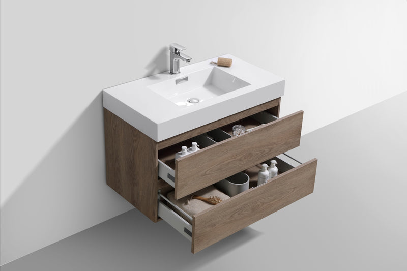 KubeBath Bliss 36" Wall Mount Modern Bathroom Vanity