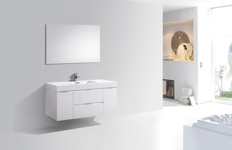 KubeBath Bliss 48" Wall Mount Modern Bathroom Vanity