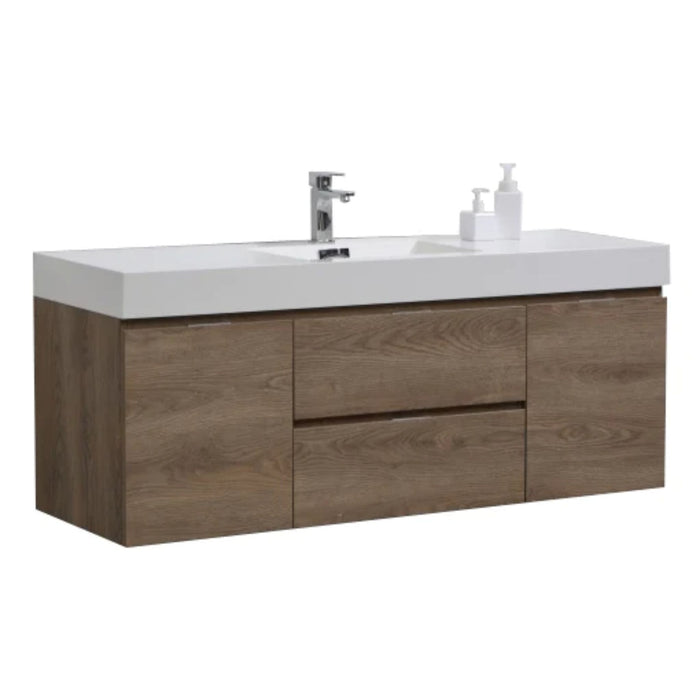 KubeBath Bliss 60" Single Sink Wall Mount Modern Bathroom Vanity