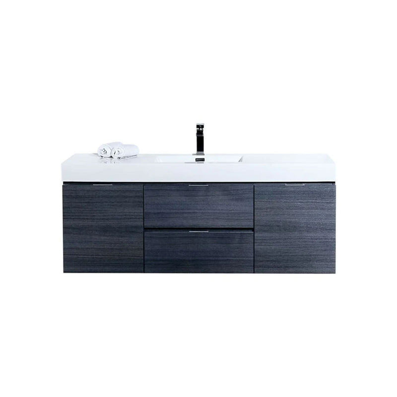 KubeBath Bliss 60" Single Sink Wall Mount Modern Bathroom Vanity