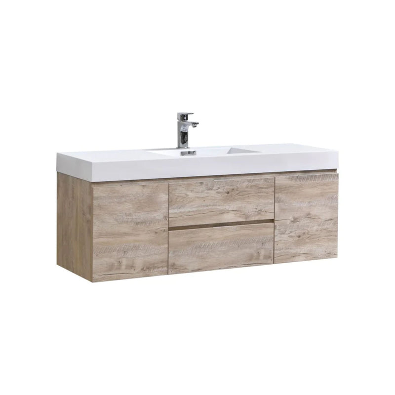 KubeBath Bliss 60" Single Sink Wall Mount Modern Bathroom Vanity
