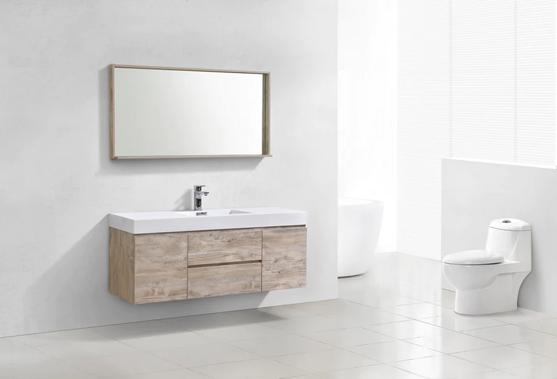 KubeBath Bliss 60" Double Sink Wall Mount Modern Bathroom Vanity