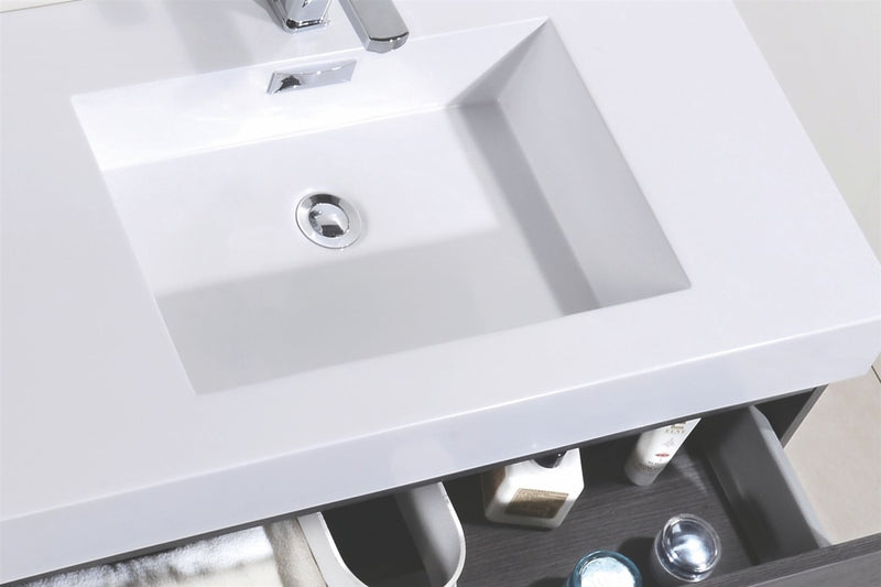 KubeBath Bliss 80" Double Sink Wall Mount Modern Bathroom Vanity