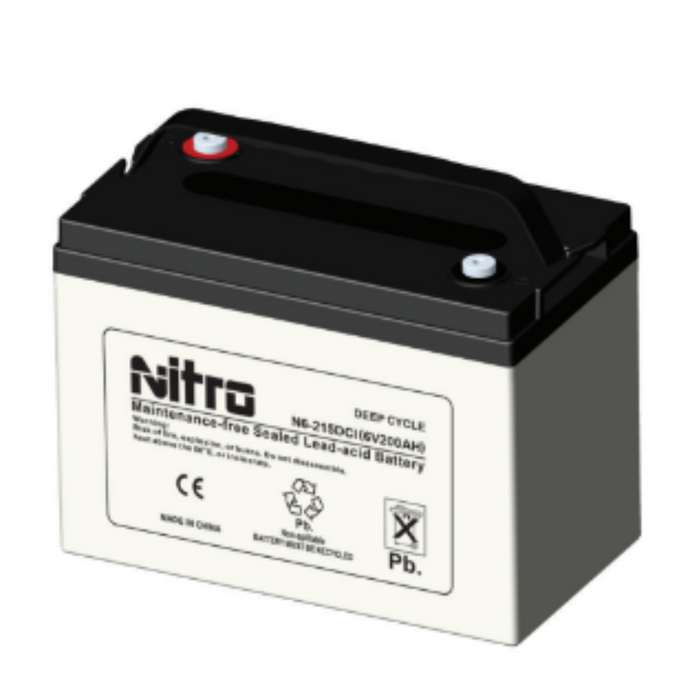 NITRO N6-215DCI 6V, 215AH Valve Regulated Lead-Acid Battery