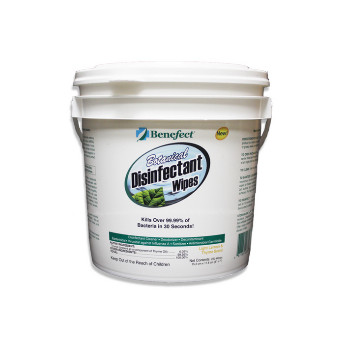 Benefect Botanical Disinfectant Biodegradable Wipes, 250 Wipes