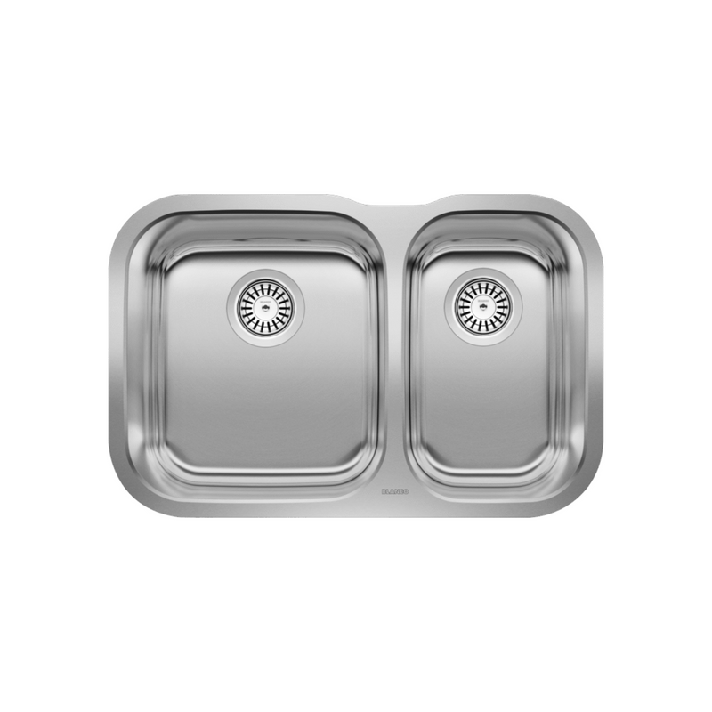 Blanco ESSENTIAL U 1.5 Offset Double Bowl Undermount Kitchen Sink