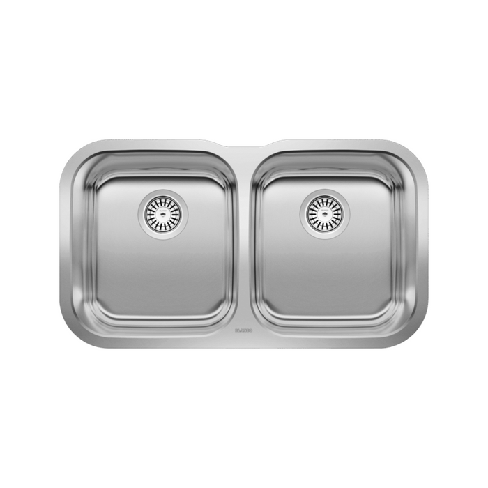 Blanco ESSENTIAL U 2 Equal Double Bowl Undermount Kitchen Sink