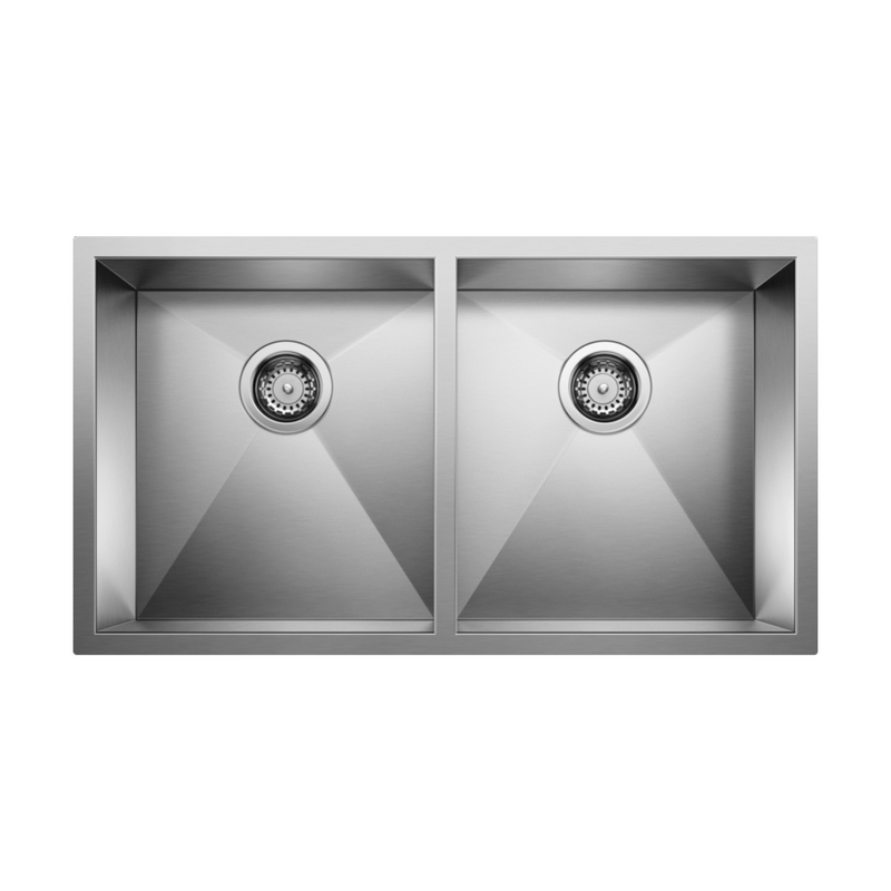 Blanco QUATRUS U 2 32-In Double Bowl Stainless Steel Kitchen Sink - 401247