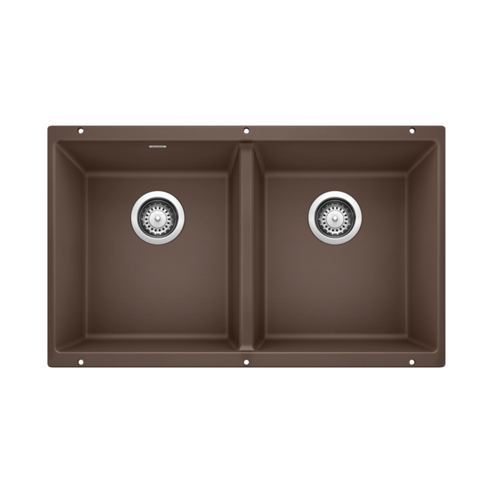 Blanco PRECIS U 2 Double Bowl SILGRANIT Undermount Kitchen Sink — Rise