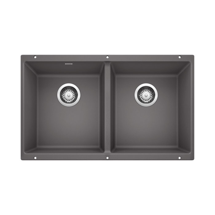 Blanco PRECIS U 2 Double Bowl SILGRANIT Undermount Kitchen Sink — Rise