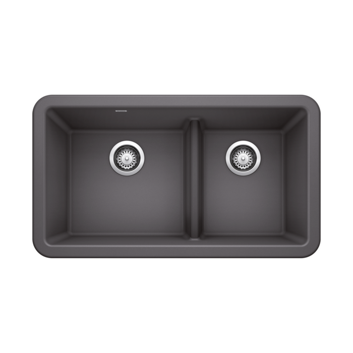 Blanco IKON 33 1¾ Low Divide Double Bowl SILGRANIT Apron Kitchen Sink ...