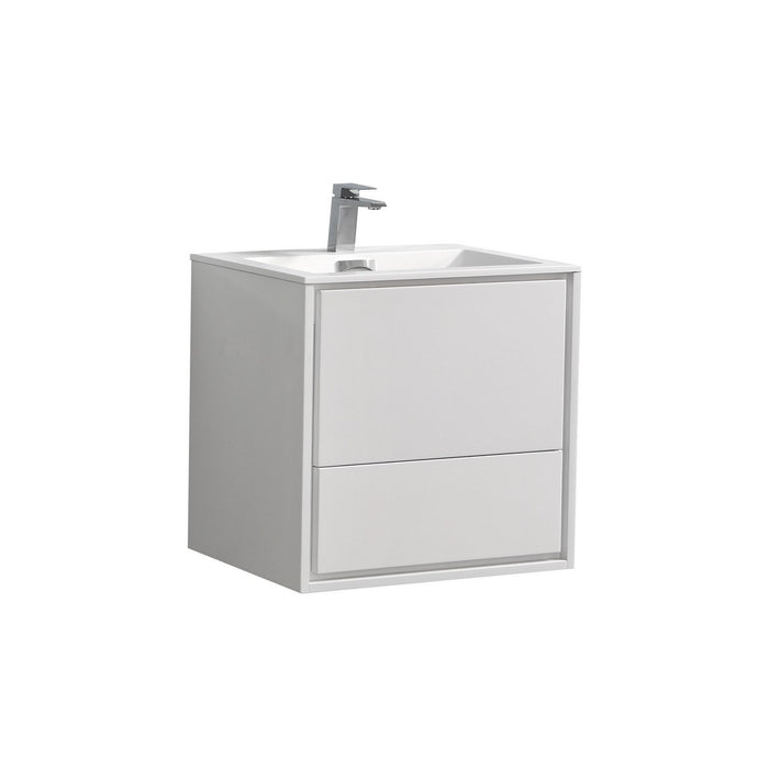 KubeBath DeLusso 24" Wall Mount Modern Bathroom Vanity