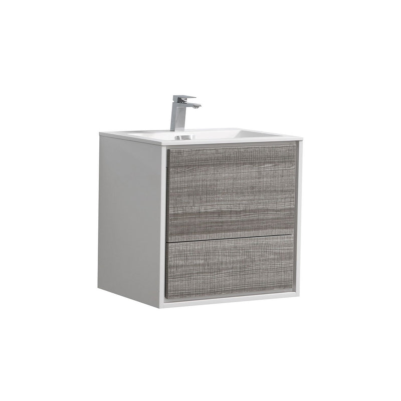 KubeBath DeLusso 24" Wall Mount Modern Bathroom Vanity