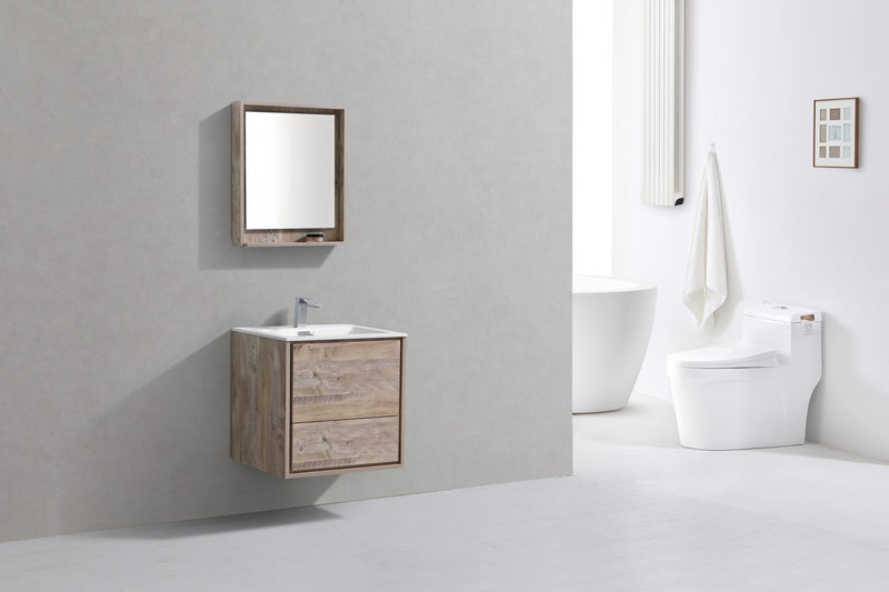 KubeBath DeLusso 24" Wall Mount Modern Bathroom Vanity