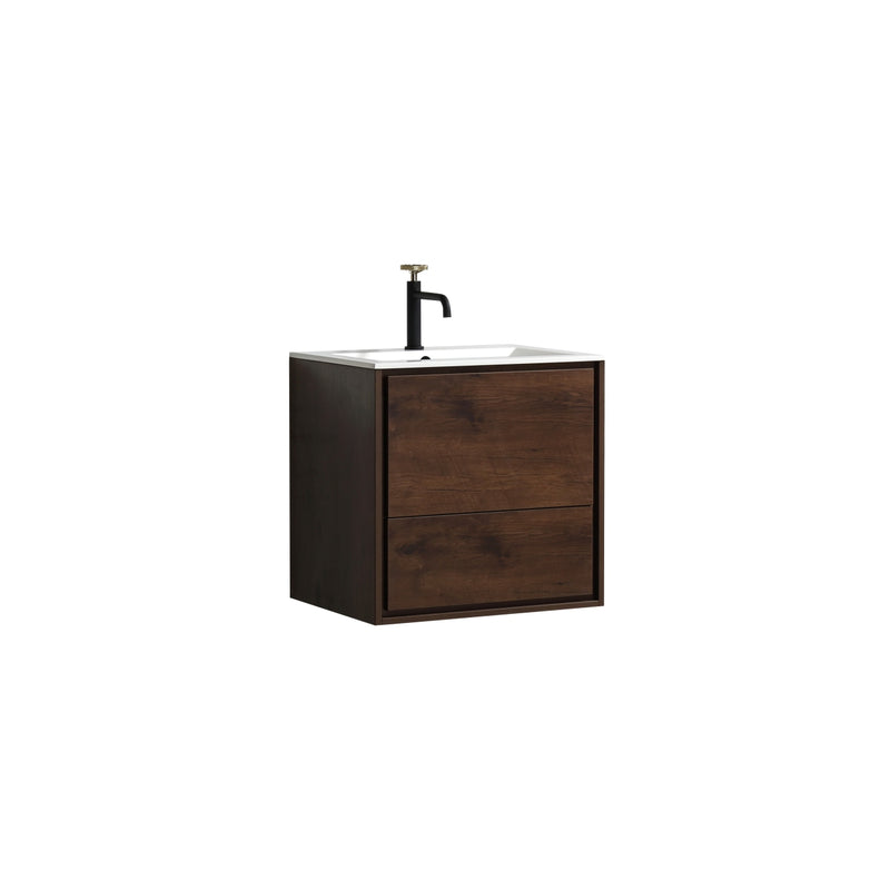KubeBath DeLusso 24" Wall Mount Modern Bathroom Vanity