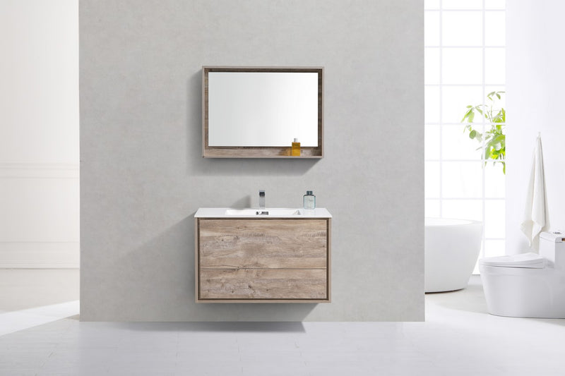 KubeBath DeLusso 36" Wall Mount Modern Bathroom Vanity