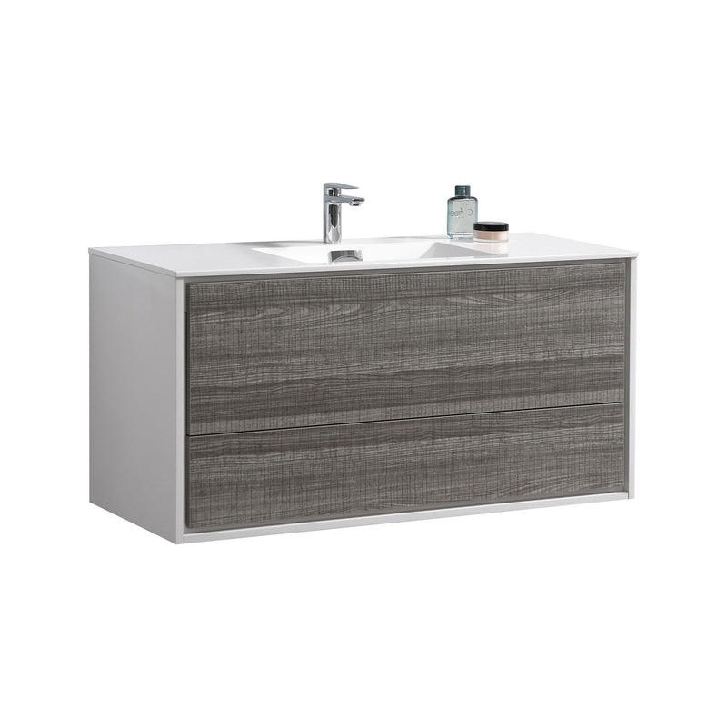 KubeBath DeLusso 48" Single Sink Wall Mount Modern Bathroom Vanity