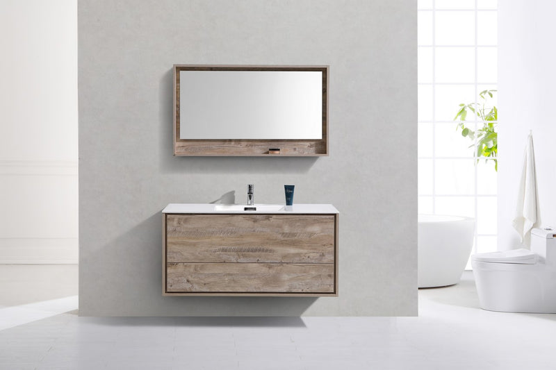 KubeBath DeLusso 48" Single Sink Wall Mount Modern Bathroom Vanity