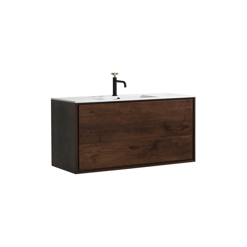 KubeBath DeLusso 48" Single Sink Wall Mount Modern Bathroom Vanity