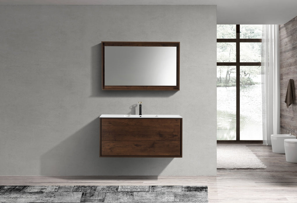 KubeBath DeLusso 48" Single Sink Wall Mount Modern Bathroom Vanity