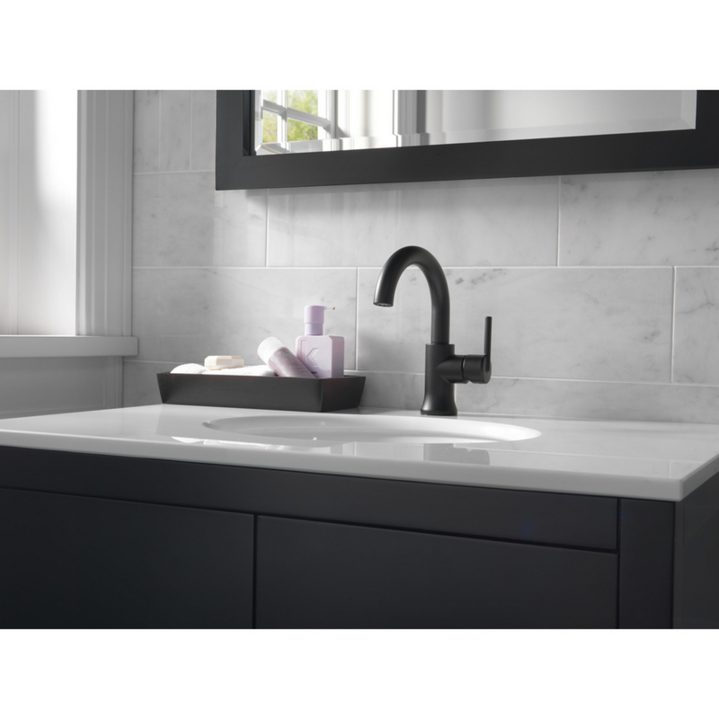 Delta Trinsic Bathroom Faucet in Matte Black with Pop-Up