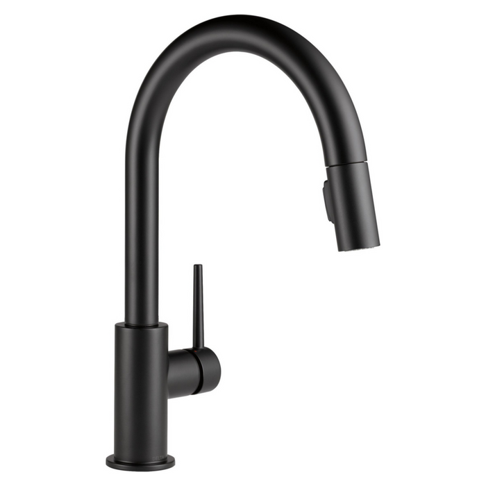 Delta Trinsic Single Handle Pull-Down Kitchen Faucet in Matte Black