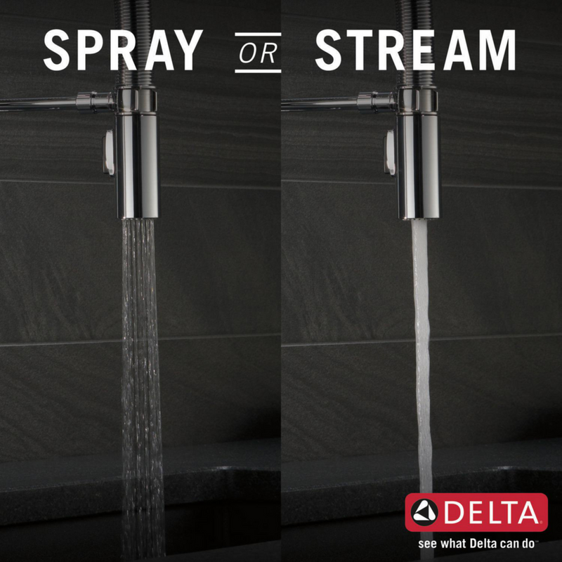 Delta Trinsic Pro Single Handle Pull-Down Kitchen Faucet With Spring Spout - Chrome