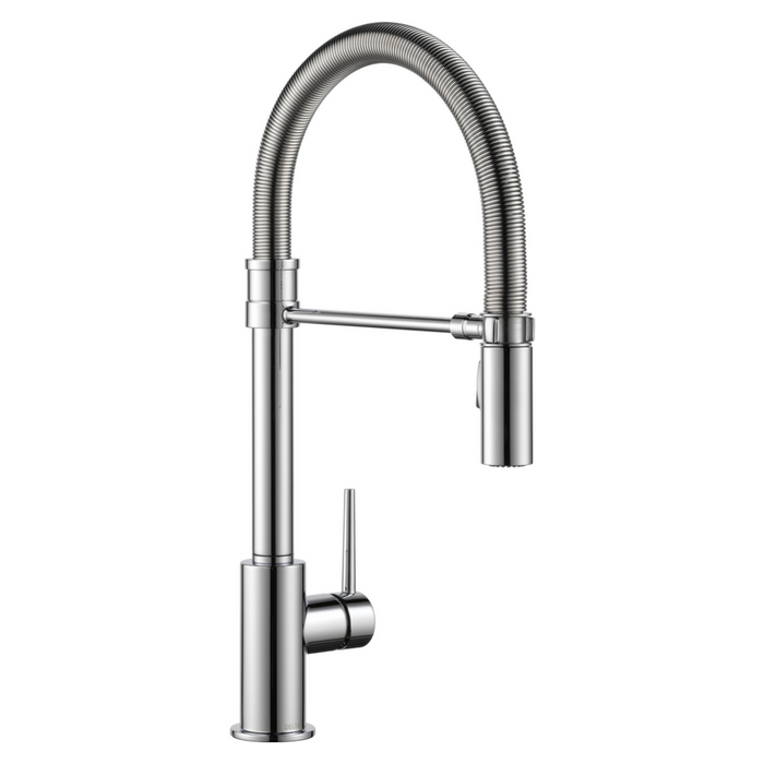 Delta Trinsic Pro Single Handle Pull-Down Kitchen Faucet With Spring Spout - Chrome