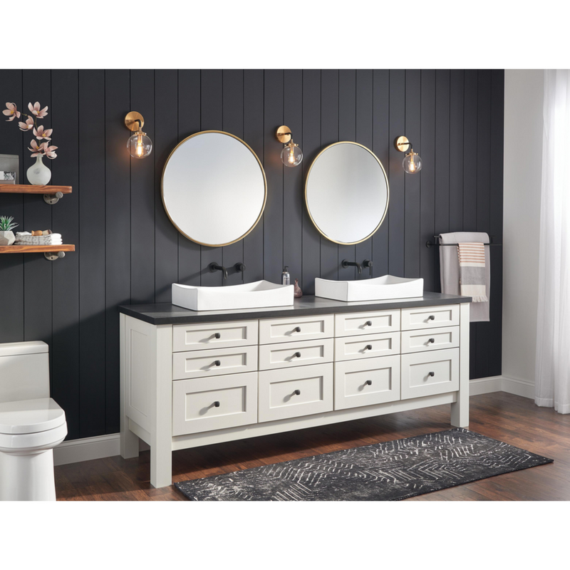 Delta Trinsic Single Handle Wall Mount Bathroom Faucet Trim in Matte Black