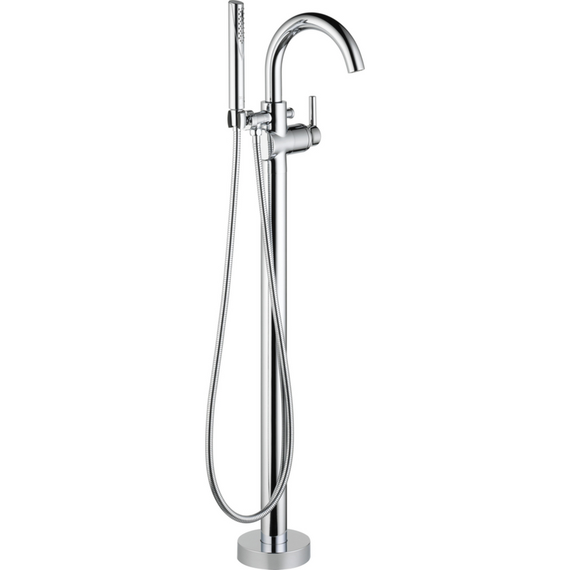 Delta Single Handle Floor Mount Tub Filler Trim With Hand Shower