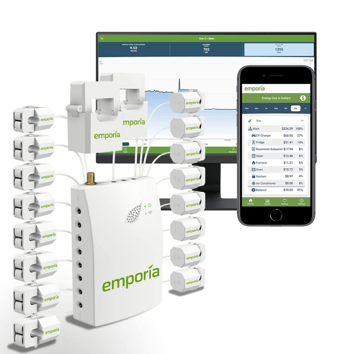 Emporia Gen 2 Vue Smart Home Energy Monitor with 16 50A Circuit Level Sensors