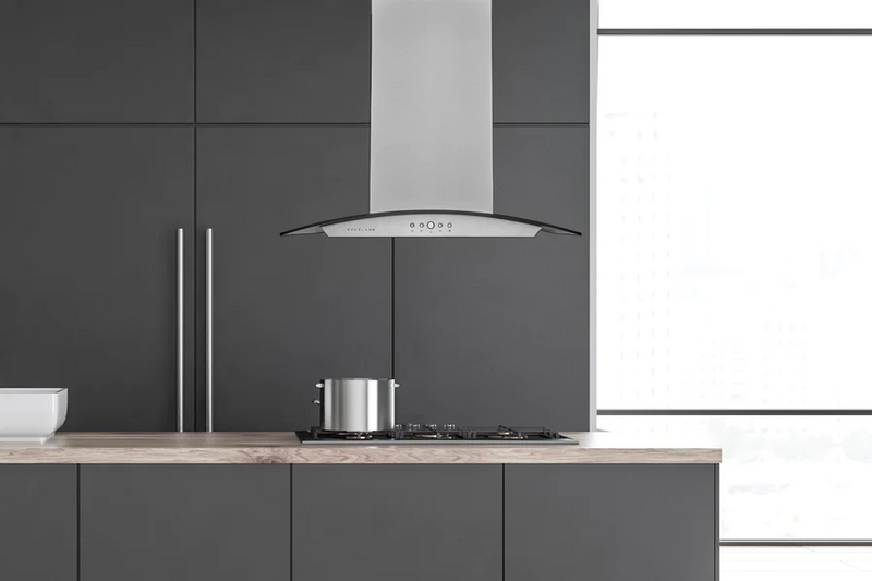 Hauslane Chef Series IS-200 Convertible Stainless Steel Island Range Hood