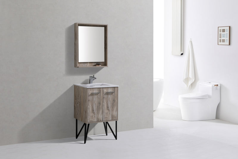 KubeBath Bosco 24" Modern Freestanding Vanity w/ Quartz Countertop