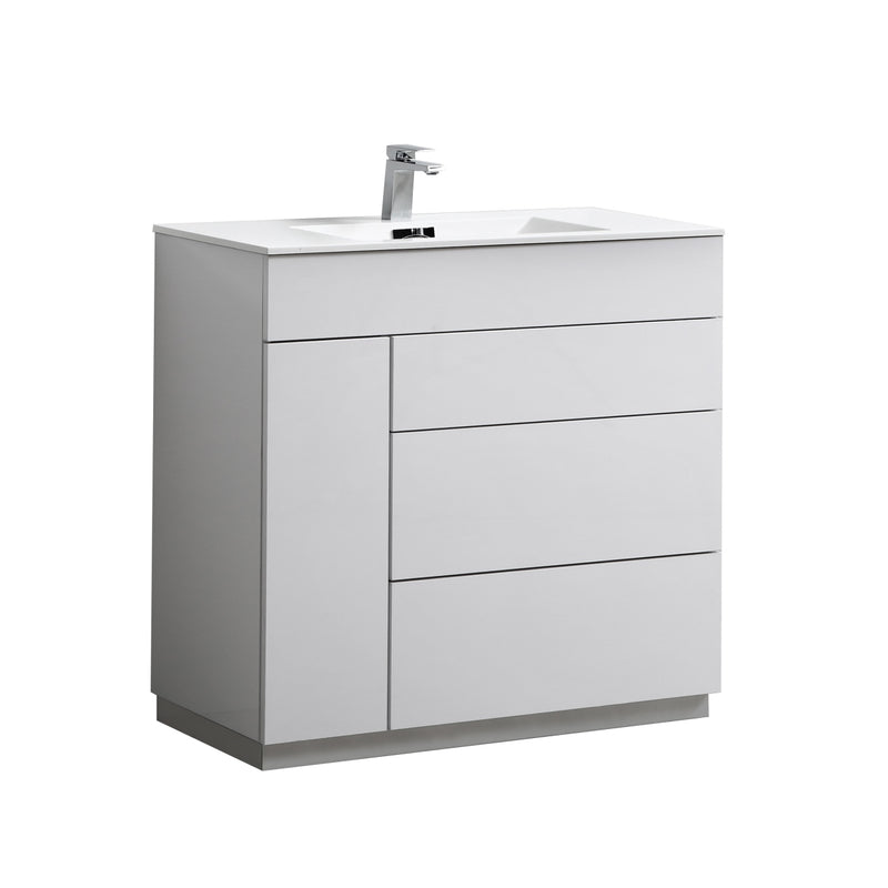 KubeBath Milano 36" Modern Freestanding Bathroom Vanity