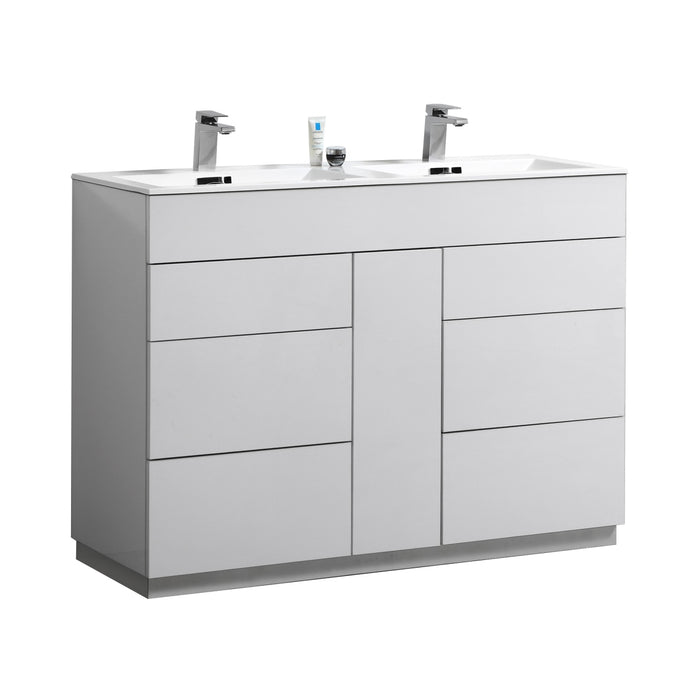 KubeBath Milano 48" Double Sink Modern Bathroom Vanity