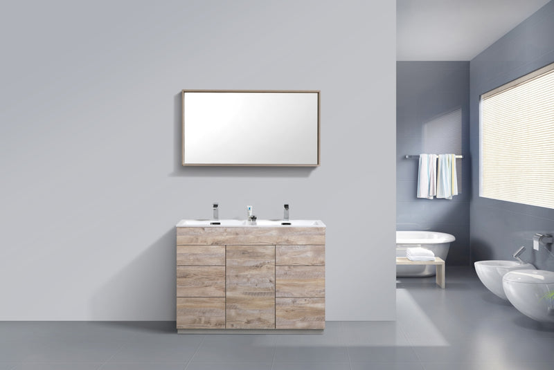KubeBath Milano 48" Double Sink Modern Freestanding Bathroom Vanity
