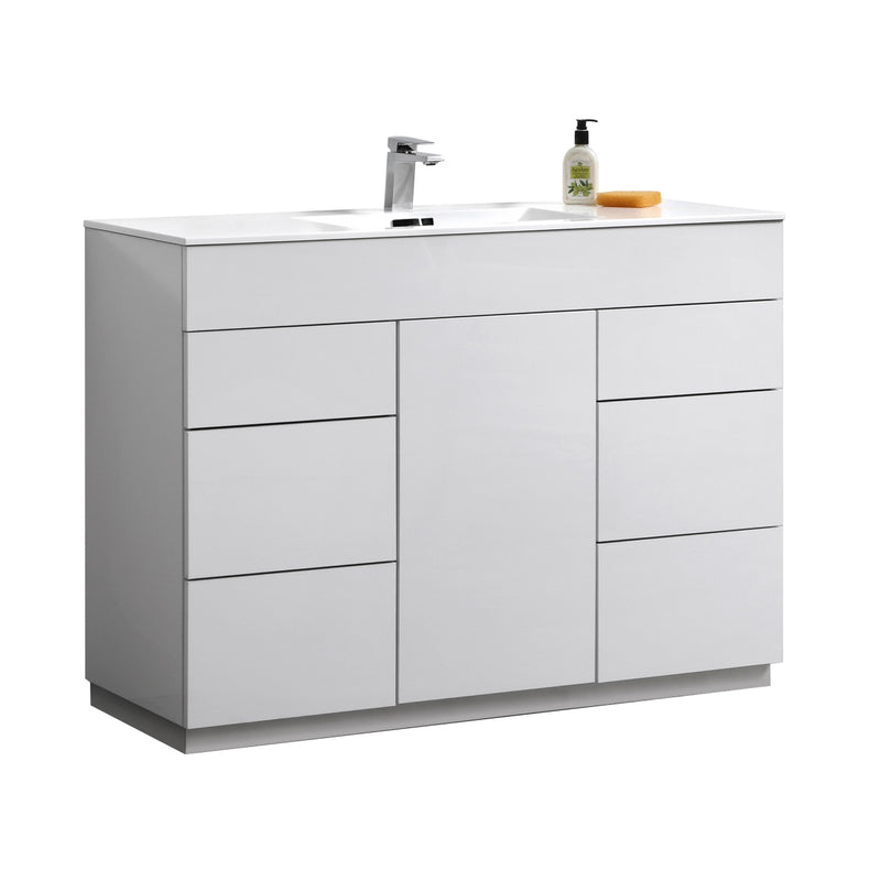 KubeBath Milano 48" Single Sink Modern Freestanding Bathroom Vanity