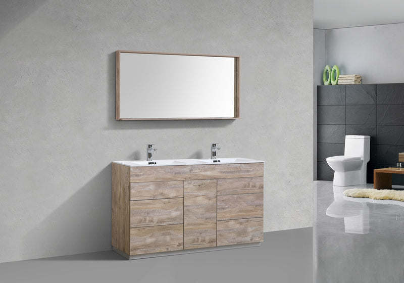 KubeBath Milano 60" Double Sink Modern Freestanding Bathroom Vanity