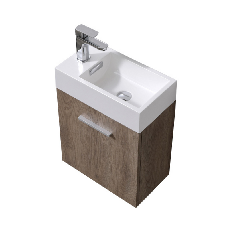 KubeBath Bliss 18" Wall Mount Modern Bathroom Vanity