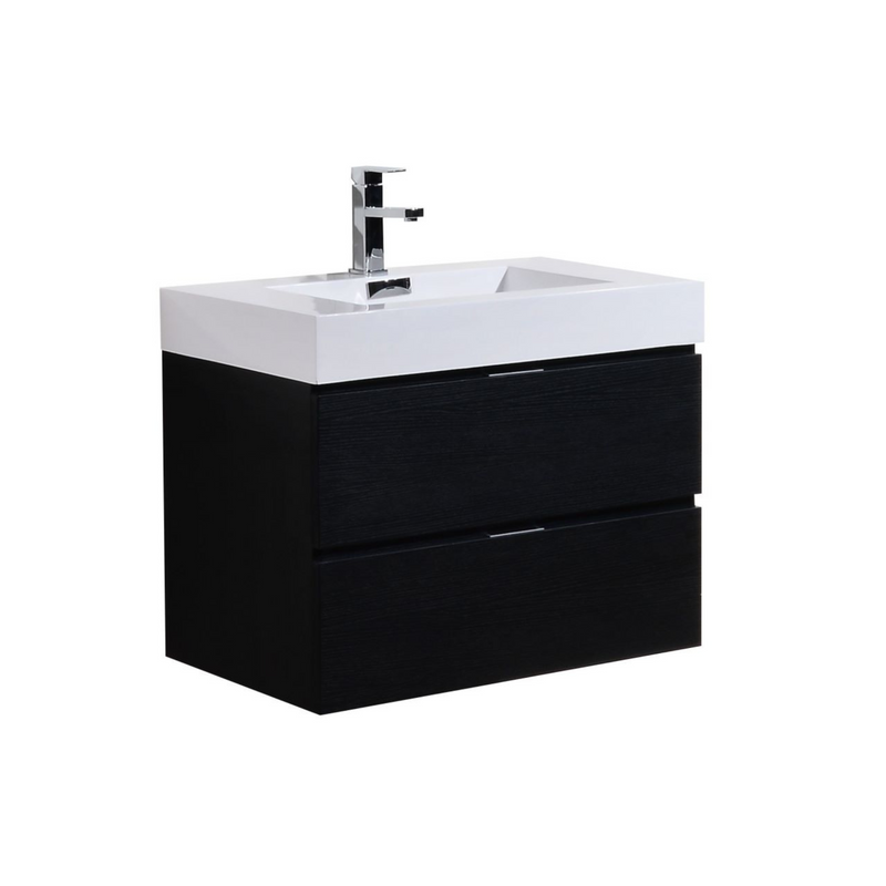 KubeBath Bliss 30" Wall Mount Modern Bathroom Vanity