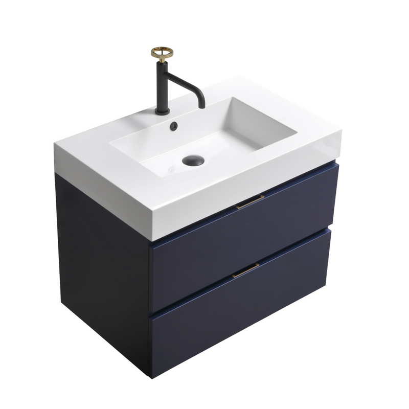 KubeBath Bliss 30" Wall Mount Modern Bathroom Vanity
