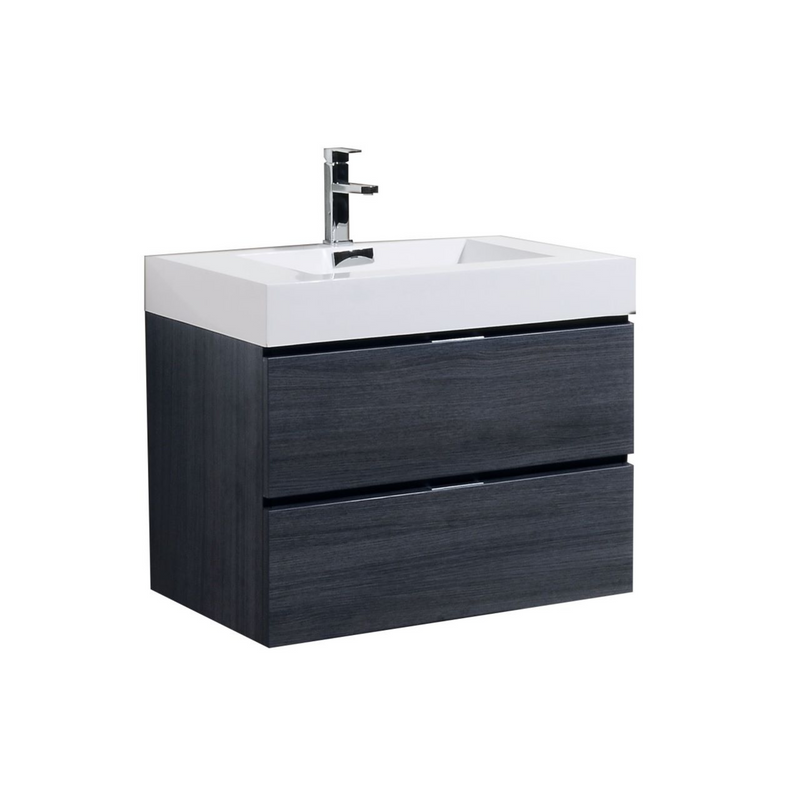 KubeBath Bliss 30" Wall Mount Modern Bathroom Vanity
