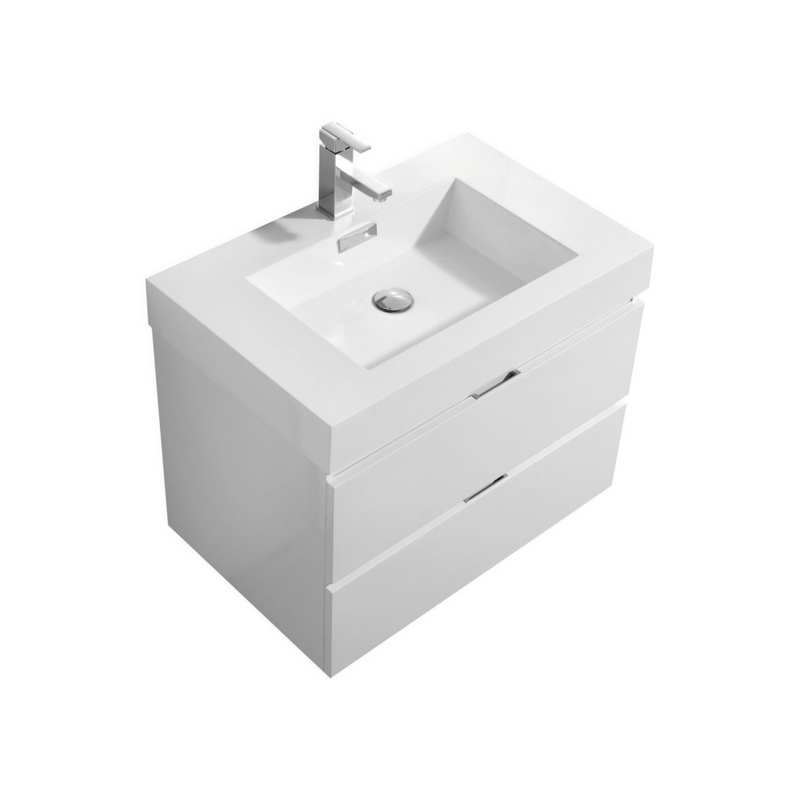 KubeBath Bliss 30" Wall Mount Modern Bathroom Vanity