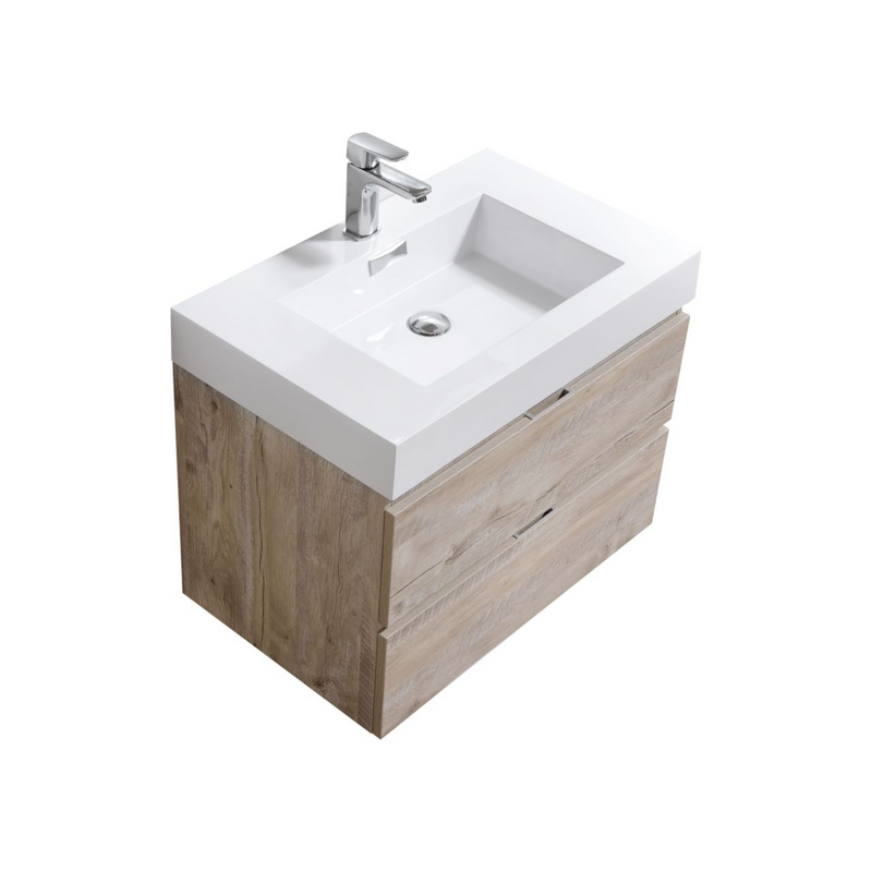 KubeBath Bliss 30" Wall Mount Modern Bathroom Vanity
