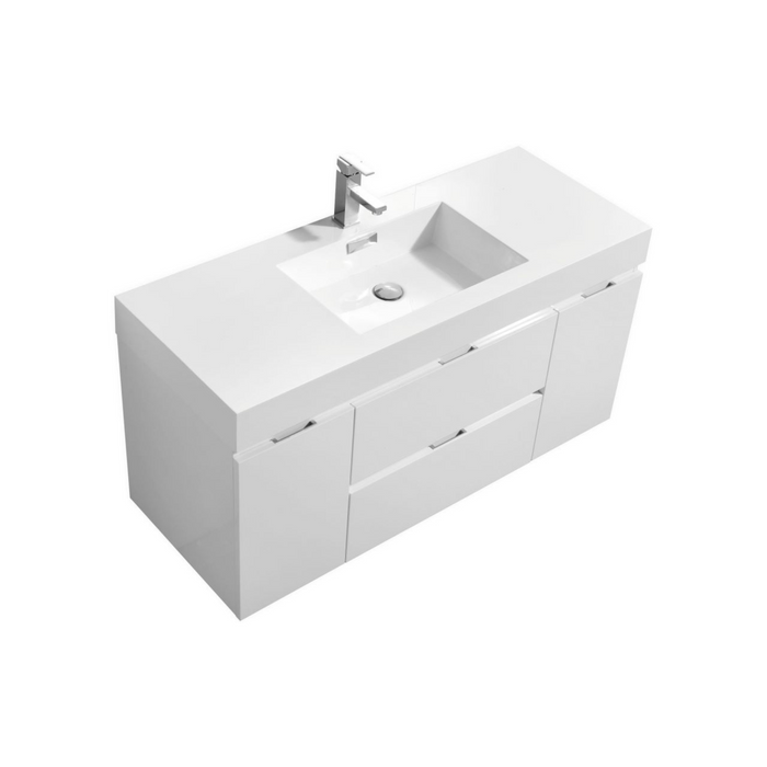 KubeBath Bliss 48" Wall Mount Modern Bathroom Vanity