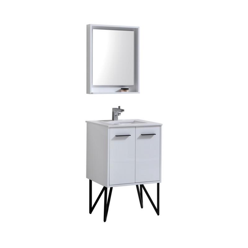 KubeBath Bosco 24" Modern Freestanding Vanity w/ Quartz Countertop