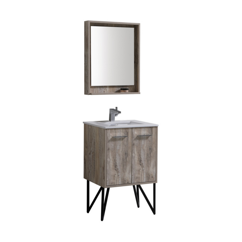 KubeBath Bosco 24" Modern Freestanding Vanity w/ Quartz Countertop